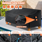 Likorlove 100% Waterproof Outdoor Sofa Cover, 88'' Wx 33'' Dx 31.8'' H Patio Furniture Covers Waterproof, Windproof 2-Seater Sof
