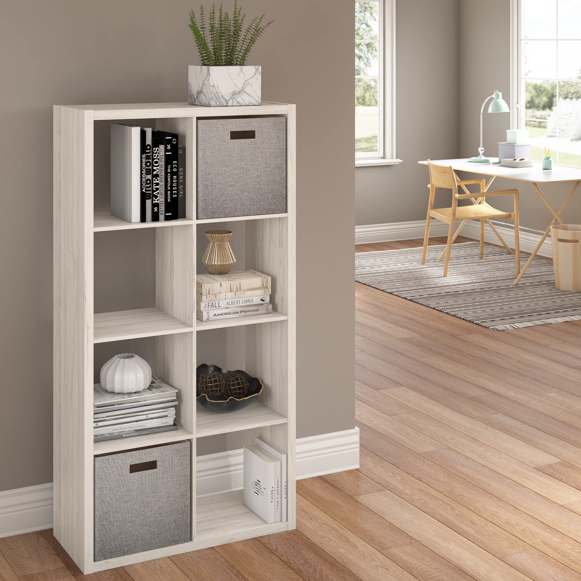 Closetmaid 4584 Decorative Open Back 8-Cube Storage Organizer, Bleached Walnut