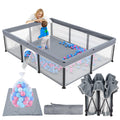 TOREVSIOR Foldable Baby Playpen with Mat, 50  71 F oldable P laypen for Babies and Toddlers, Indoor & Outdoor Kids Safety Play P