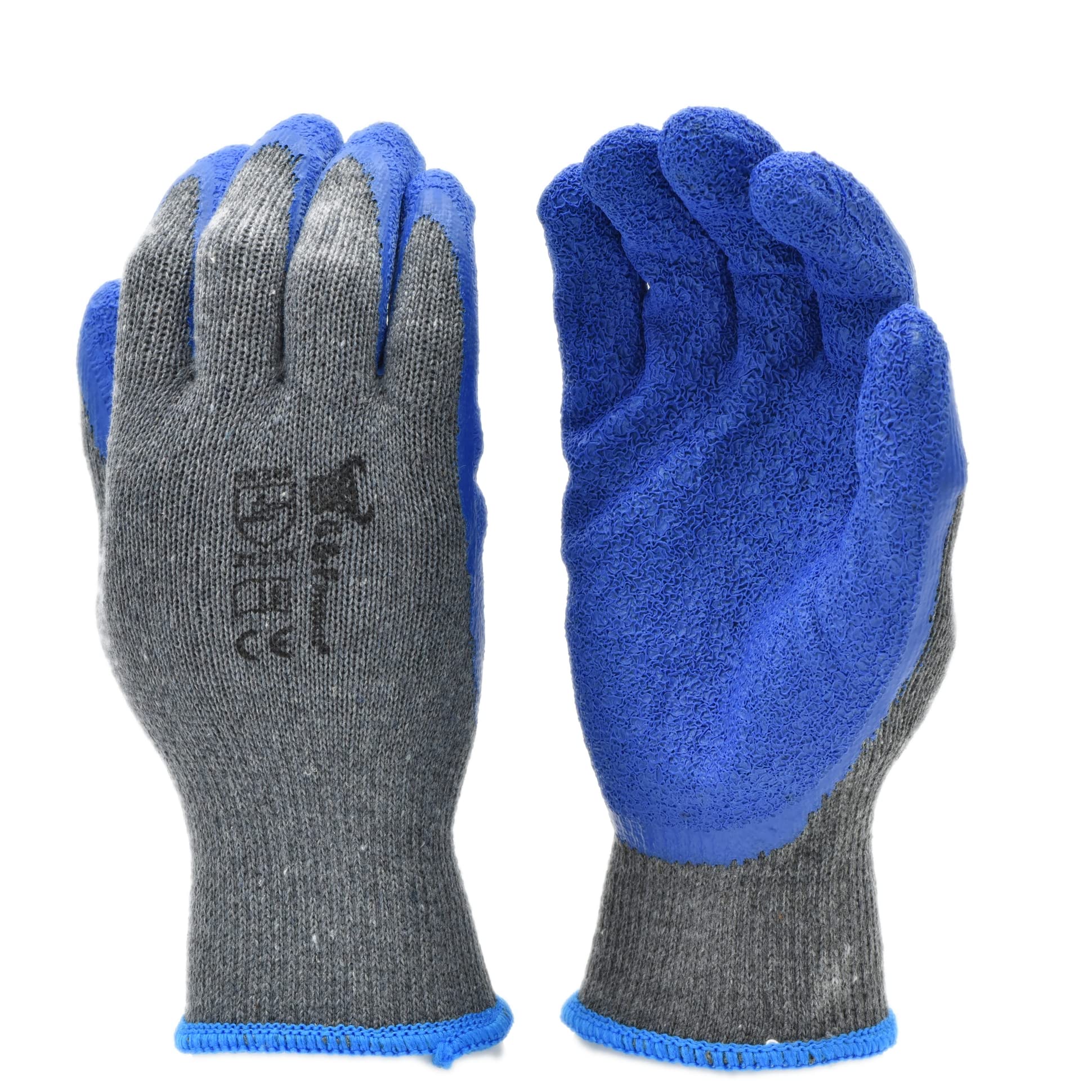 G & F Products 12 Pairs Medium Rubber Latex Double Coated Work Gloves For Construction, Gardening Gloves, Heavy Duty Cotton Blen