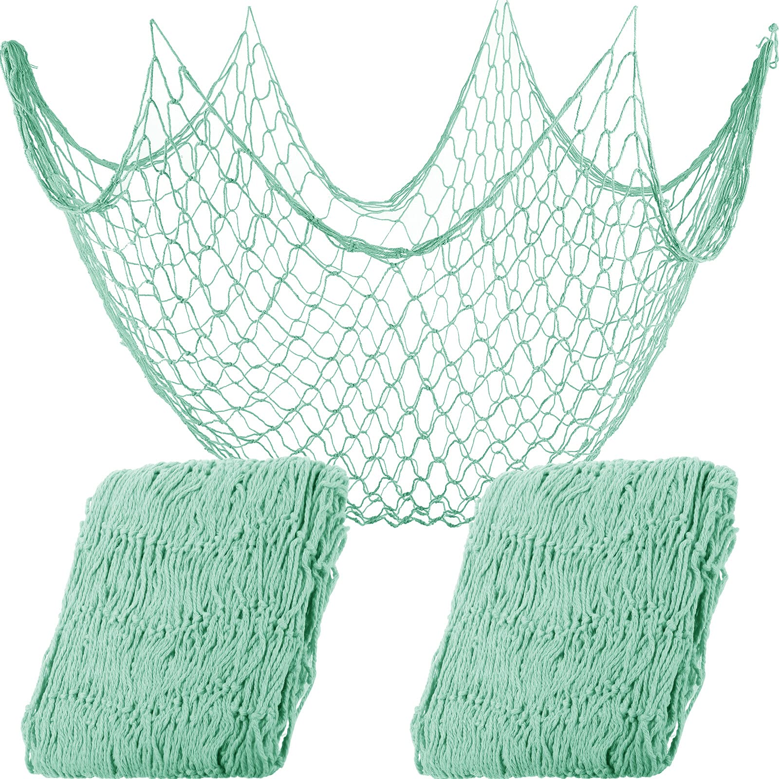 Shappy 2 Pieces Fish Net Decorative 80 x 40 Inch, Wall Hanging Fishnet for Mermaid, Pirate, Nautical, Under The Sea Party Decora