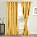 Dwcn Extra Wide Velvet Curtains - Room Darkening Privacy Protect Window Treatments Thick Grommet Tieable Privacy Drapes For Bedr