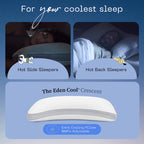 Coop Home Goods Eden Cool+ Crescent Adjustable Pillow, Queen Size Plus Shaped Memory Foam Pillows With Cooling Gel, Neck Support