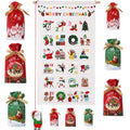 LYSXP Christmas Advent Calendar 2024 Countdown Fabric Wall Hanging Advent Calendars With 24 Pockets 13x23.5 Inch with 15 PCS Chr