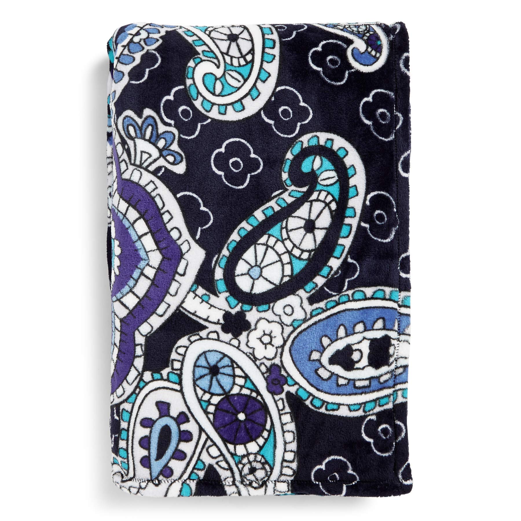 Vera Bradley Women'S Fleece Plush Throw Blanket, Deep Night Paisley, 80 X 50