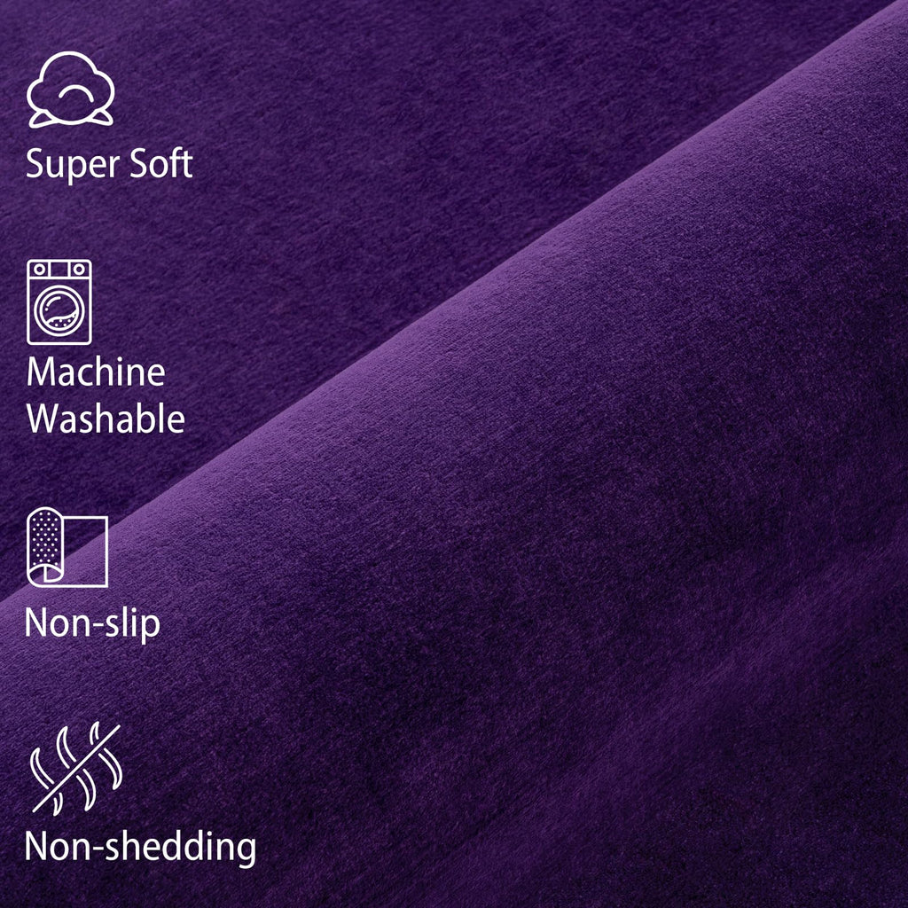 Softlife Washable Bedroom Rug, 4X6 Purple Area Rugs For Living Room, Soft Fluffy Fuzzy Carpet Bedside Rug Indoor Non-Slip Rug Fo