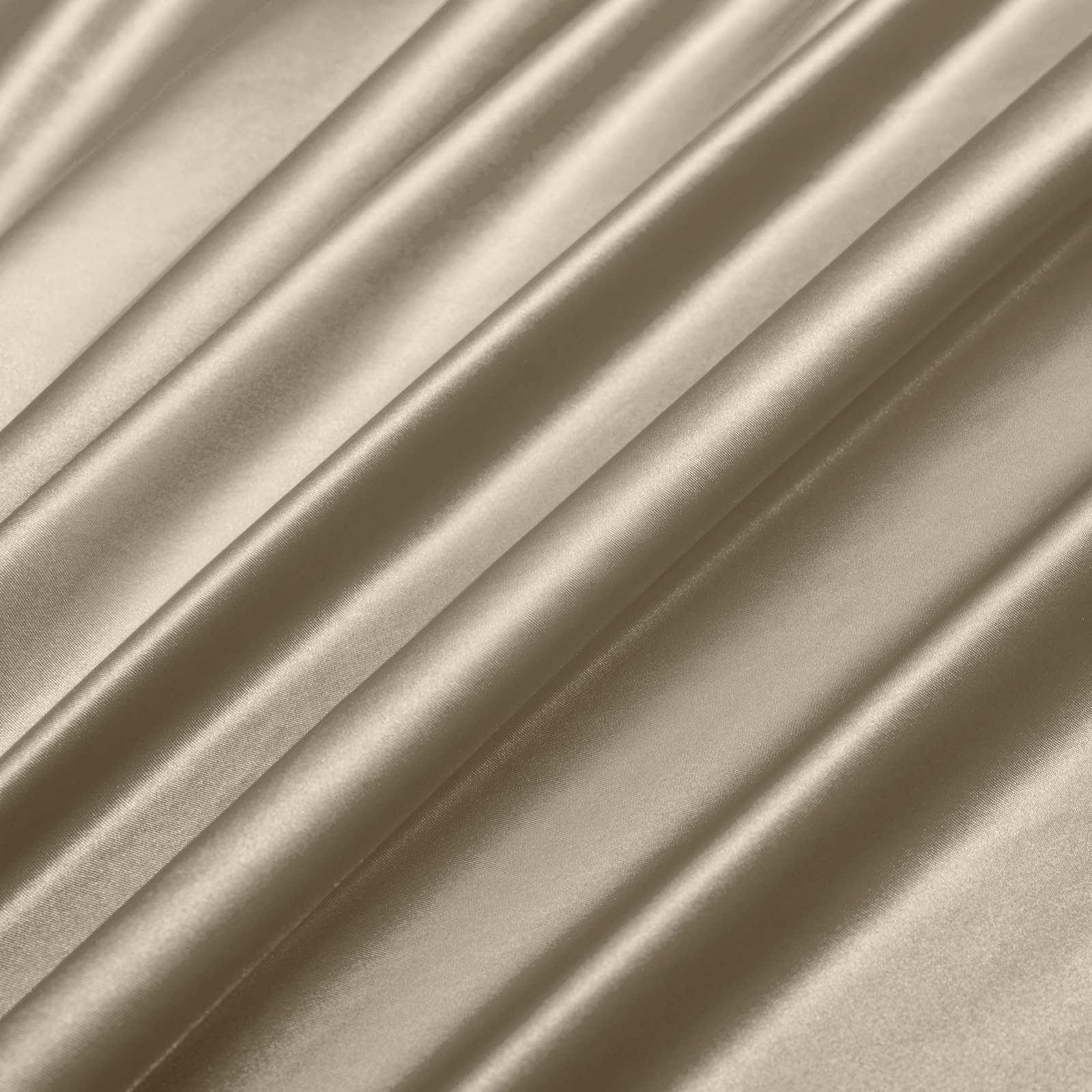 Ersmak 7 Pieces Satin Sheets Set Queen Size, Luxury Silky Sand Satin Bed Sheets Set With 1 Deep Pocket Fitted Sheet, 1 Soft Flat