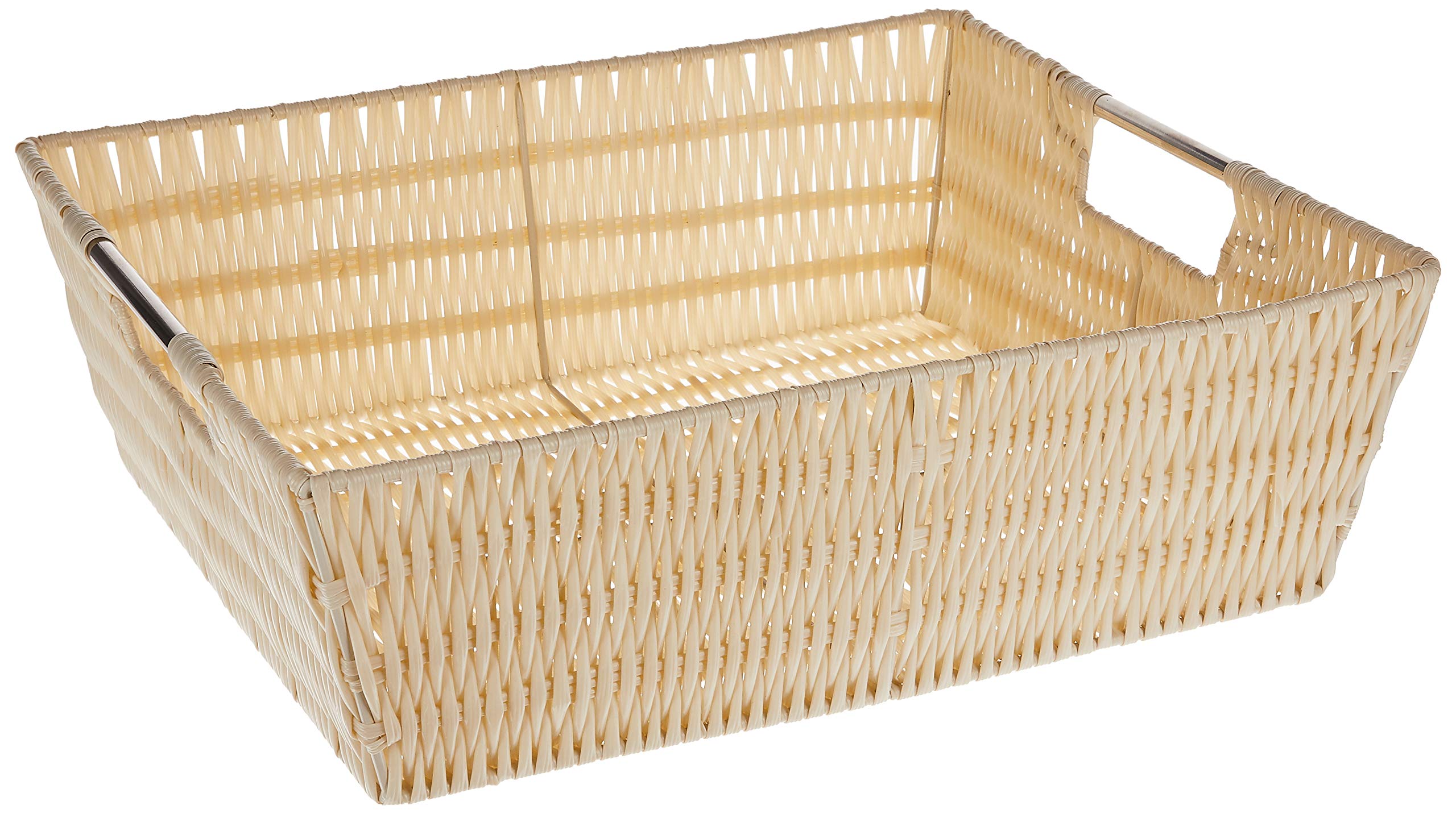 Whitmor Rattique Shelf Tote, 13''D x 15''W x 5''H, Latte