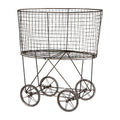 Creative Co-op Vintage Metal Laundry Basket with Wheels 25 x 15 x 26 3/4 (W x D x H)