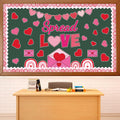 Spread Love Valentine'S Day Bulletin Board Decorations Valentines Day Classroom Bulletin Board Border Rainbow Envelopes Red Pink