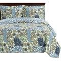 Royal Tradition Elena Reversible Coverlets, Full Over-Sized 3Pc Quilt Set (92-Inch Wide X 96-Inch Long) Lightweight Bedspread