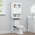 Spirich Bathroom Cabinet Over Toilet, Bathroom Storage Cabinet With Glass Doors And Adjustable Shelves, Over The Toilet Storage Cabinet, White