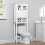Spirich Bathroom Cabinet Over Toilet, Bathroom Storage Cabinet With Glass Doors And Adjustable Shelves, Over The Toilet Storage Cabinet, White