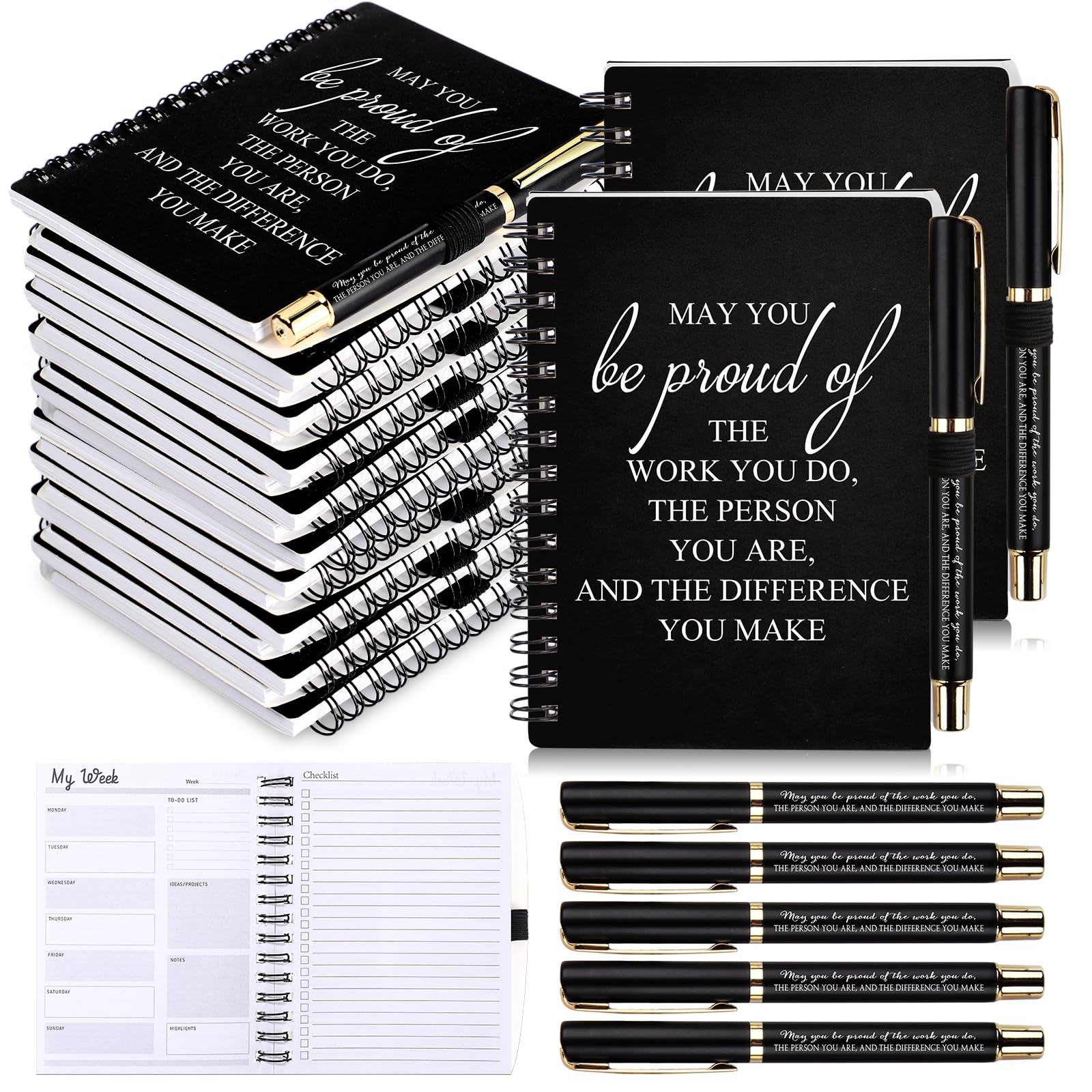 Tellingyou 100 Pcs/ 50 Set Employee Appreciation Gifts 2026-2027 Christmas Weekly Planners Journals A6 to Do List Bulk Notepads 