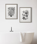 Blake Coral Black Framed Printed Glass by Cat Coquillette