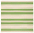SAFAVIEH Courtyard Collection 6'7'' Square Green/Beige CY6062 Stripe Indoor/ Outdoor Patio Backyard Mudroom Area Rug