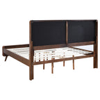 Coaster Home Furnishings Robyn Contemporary 4-Piece Bedroom Set Fabric Upholstered Eastern King Size Panel Bed Frame 53-inch Headboard Dark Walnut 205131KE-S4