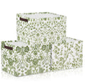 Geelin 3 Pack Sage Green Floral Storage Baskets Empty Green Basket for Gift