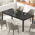 Dainslef 71 Inch Industrial Dining Table, Large Rectangle Kitchen Table With Metal Legs, Round Corners, Wooden Conference Tables