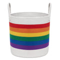 LOILAM Rainbow Pride Cotton Rope Basket, Woven Storage Basket with Handles