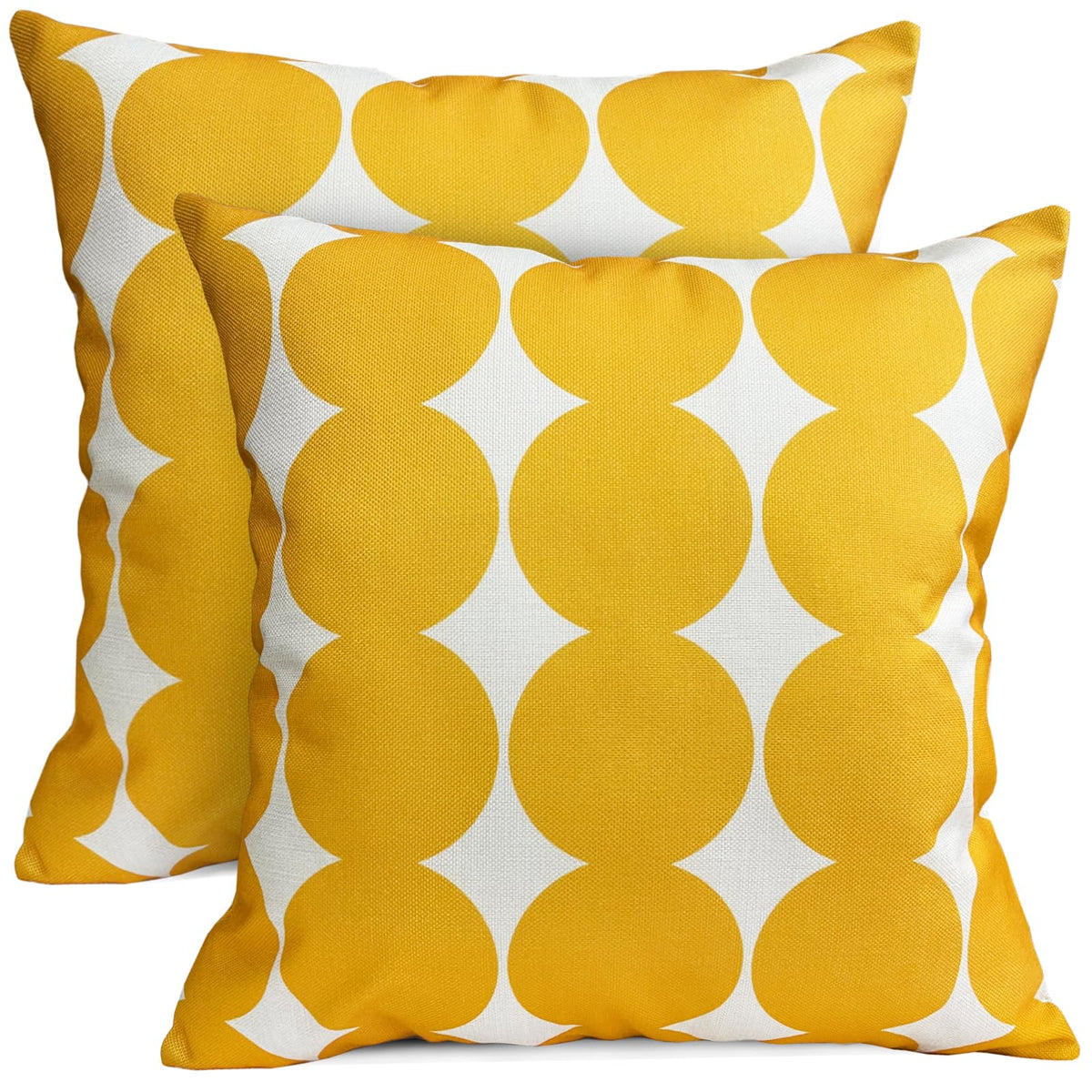 Rysmiyou Decorative Throw Pillow Covers Set Of 2 Chrome Yellow Pillow Covers 22X22 Inch Throw Pillows Linen Square Pillow Case,F