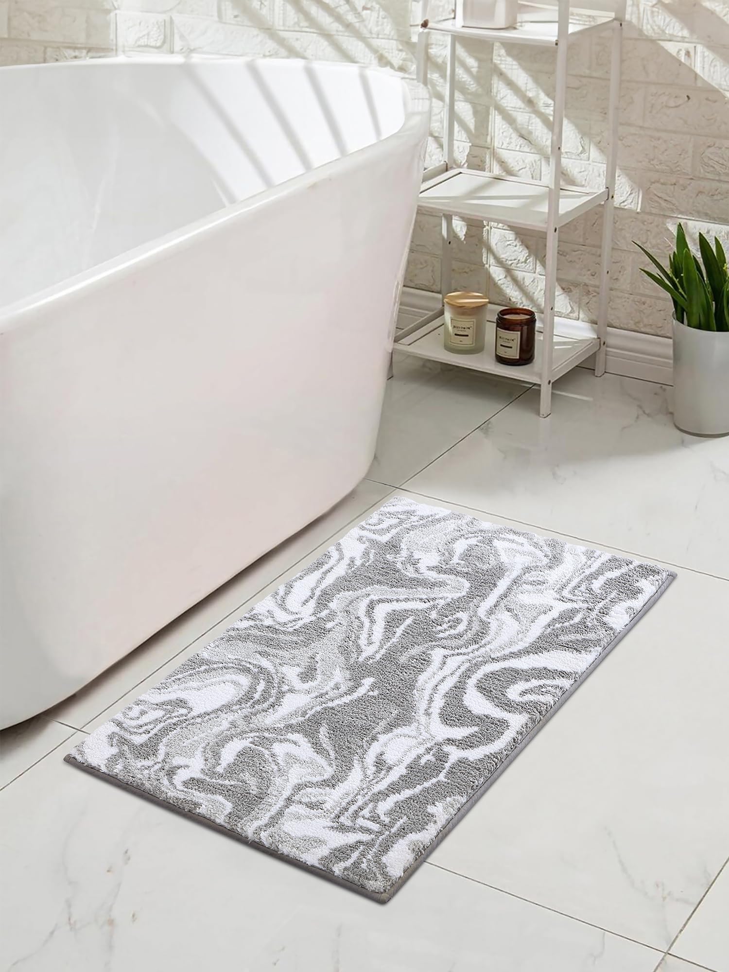 Obsessions 100% Polyester Bath Mat, 1880 GSM Heavy Weight, Ultra Soft and Plush, Super Absorbent for Max Water Retention, AntiS