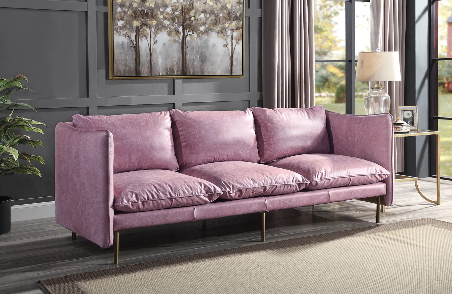 Acme Metis Sofa in Wisteria Grain Leather