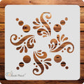 Kachi Pencil Floral Round Mandala Craft Stencil for Art and Painting, Size 6 x 6 inch Reusable Stencil for Painting, Fabric, Gla