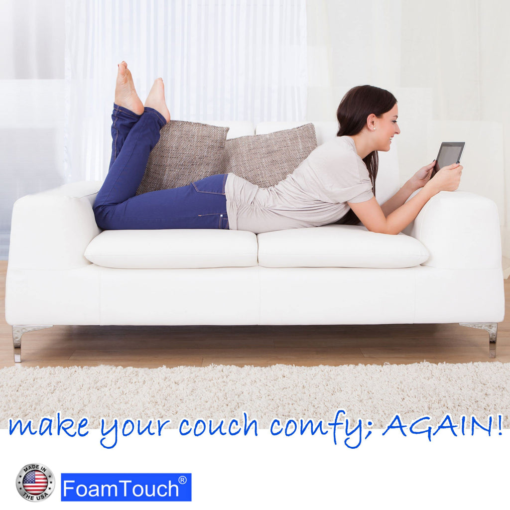 Foamtouch (3 Pack Upholstery Foam Cushion High Density 1' Height X 24' Width X 84' Length Made In Usa