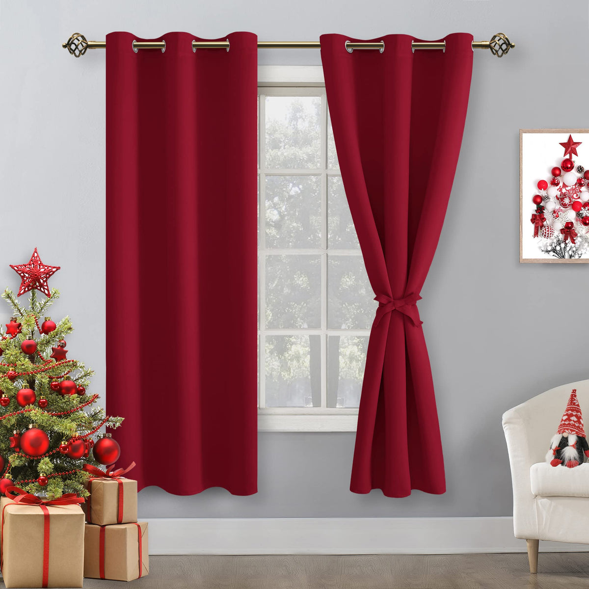 Hiasan Blackout Curtains For Bedroom, 42 X 63 Inches Length - Thermal Insulated & Light Blocking Window Curtains For Living Room