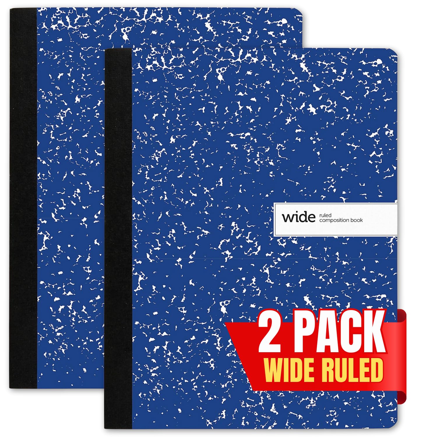 1Intheoffice Composition Notebook Wide Ruled, Wide Ruled Notebook, Marble Notebook, 7 1/2 ' X 9 3/4 ', 100 Sheets/Pack, Blue,