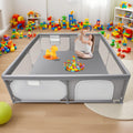 Baby Playpen 79x79 Extra Large Play Pen for Babies and Toddlers, Safety Baby Play Yard & Fence with Dual Zipper Doors, Dual Stor