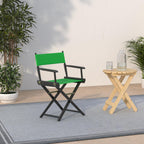 Casual Home Director'S Chair ,Black Frame/Green Canvas,18" - Classic Height