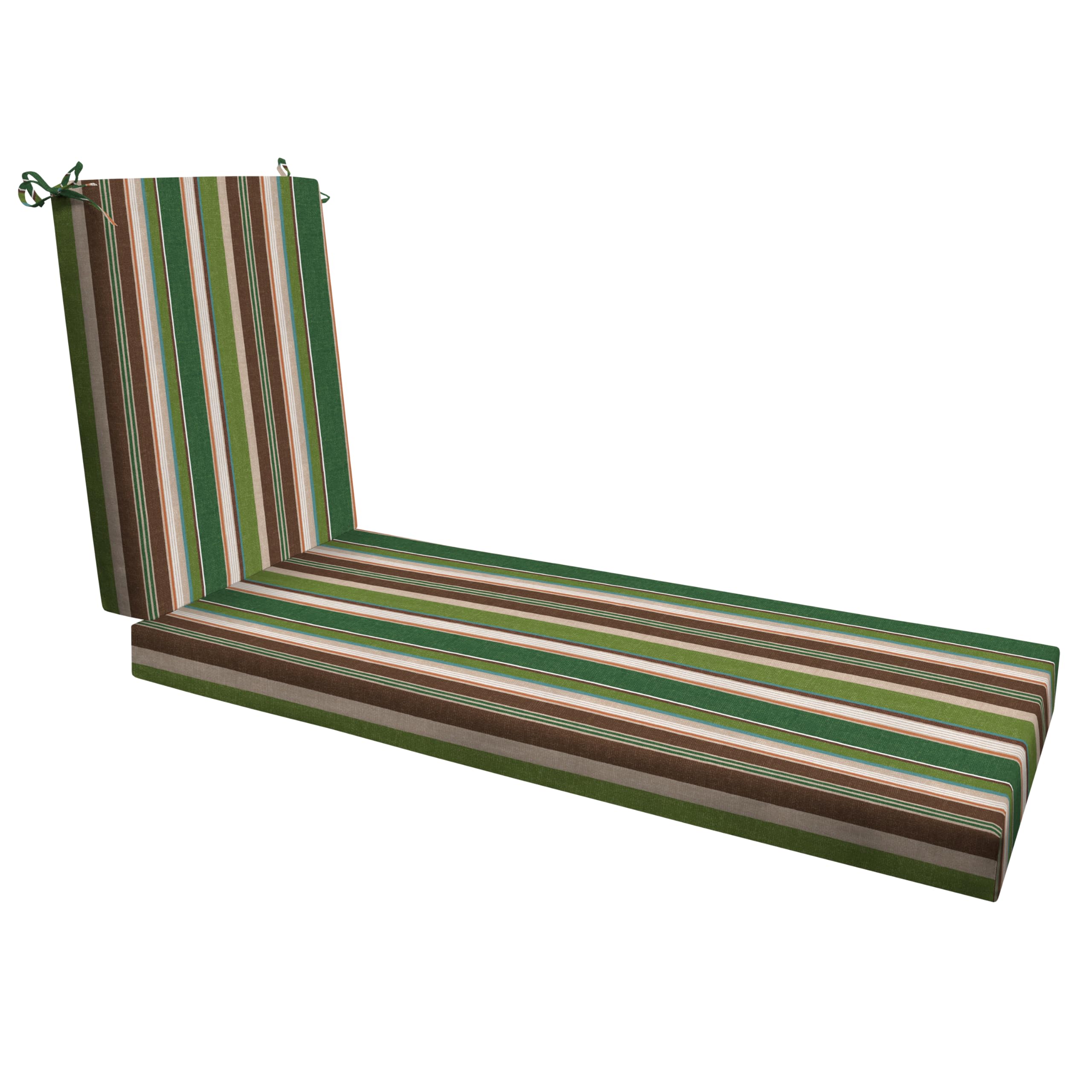 Honeycomb Essentials Outdoor Chaise Cushion, 21' X 70', Stripe Pine Green Patio Chair Cushion