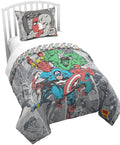 Jay Franco Duvet Cover Set - 2 Piece Comforter Cover And Sham Set, Super Soft Cozy Kids Bedding (Insert Not Included) Grey - Mar