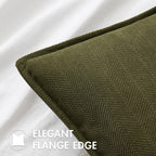 Miulee Pack Of 2 Olive Green Decorative Pillow Covers 18X18 Inch Soft Chenille Luxurious Couch Throw Pillows Farmhouse Cushion Covers With Elegant Design For Sofa Bedroom Living Room Home Decor