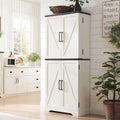 ACCOHOHO 72 Tall Kitchen Pantry, Farmhouse Storage Cabinet with Barn Doors, Organizer, Drawer and Adjustable Shelves, Rustic Woo