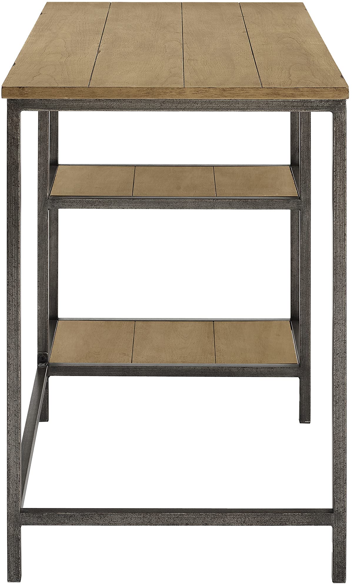 Crosley Furniture Brooke Small Home Office Desk With Storage Shelves, Washed Oak