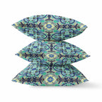 HomeRoots Broadcloth Aqua Indigo Cloverleaf Indoor Outdoor Throw Pillow