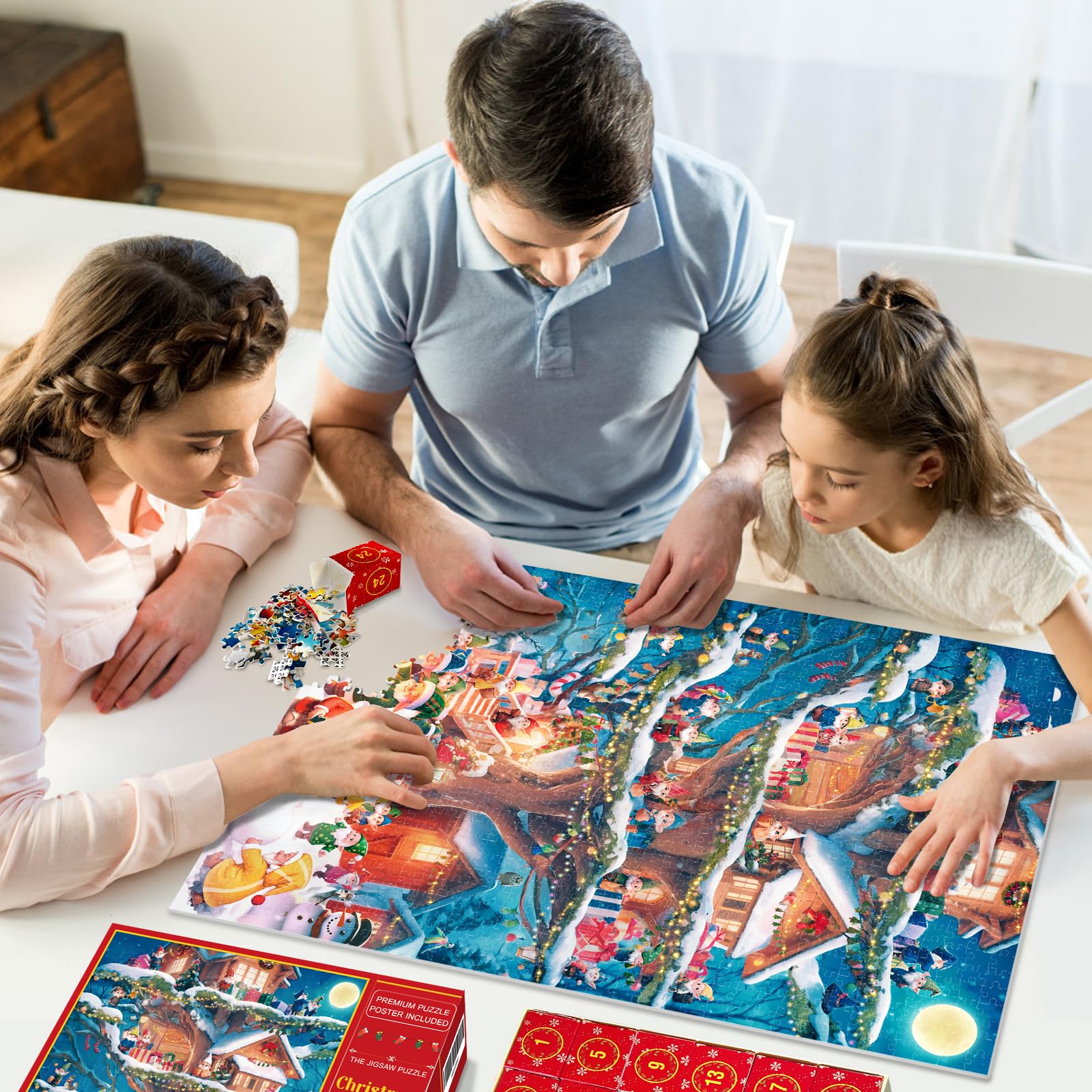 Advent Puzzle Calendar 2024 For Kids And Adults, 24 Days Christmas Countdown Calendars, Christmas Gifts For Boys Girls,1008 Piec
