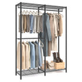 SONGMICS Clothes Rack, Freestanding Wardrobe Closet, Metal Clothing Racks, Heavy-Duty Garment Rack with Adjustable Shelves, Hang