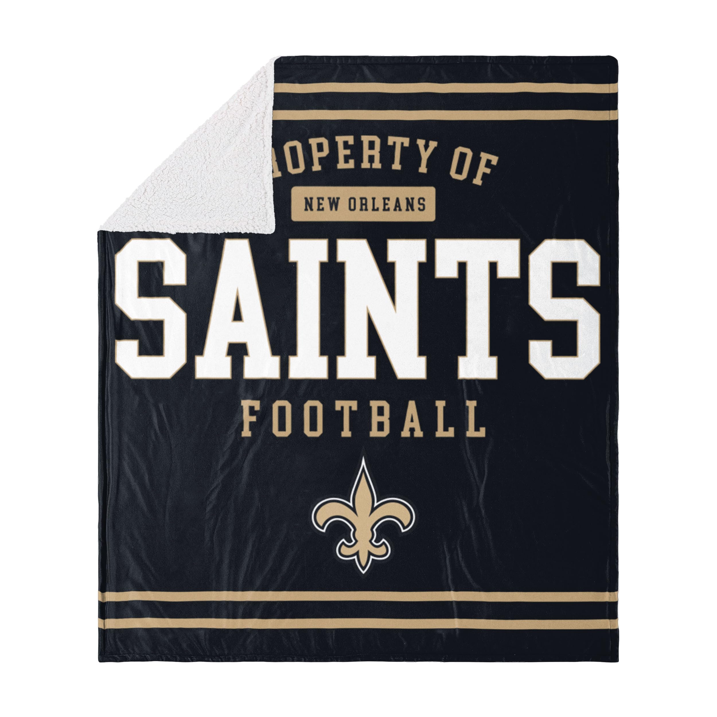 Foco New Orleans Saints Nfl Team Property Of Sherpa Fleece Blanket