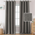 H.VERSAILTEX Linen Blackout Curtains 108 Inches Long for Bedroom/Living Room Thermal Insulated Grommet Curtains Primitive Textur