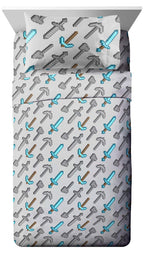Jay Franco Minecraft Isometric Characters Full Sheet Set - Super Soft And Cozy Kids Bedding Features - Fade Resistant Polyester