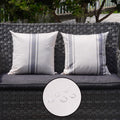 Onway Outdoor Pillow Covers Waterproof 18X18 Set Of 2 Decorative Linen Throw Pillow Cover Beige And Grey Striped Outdoor Pillows