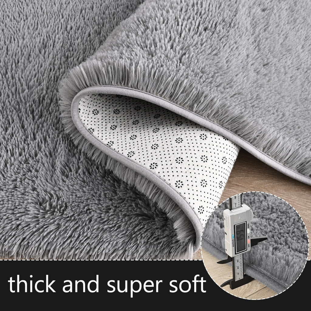 Arogan Shag 2X6 Runner Rug For Bedroom, Washable Rugs Runners With Memory Foam For Hallways, Entryway Indoor Fluffy Throw Rug Fo