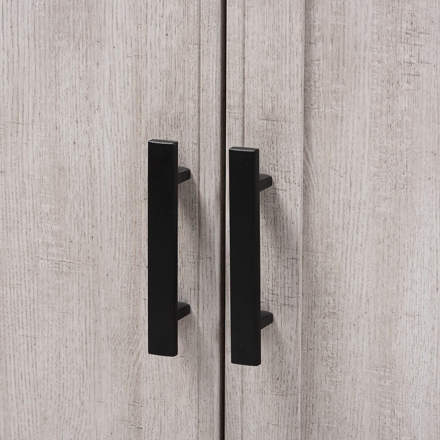 Baxton Studio Portia 6-Shelf Washed Wood Microwave Storage Cabinet In White