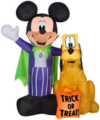 Gemmy Airblown Inflatable Vampire Mickey Mouse And Pluto, 5 Ft Tall, Purple