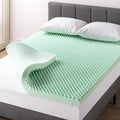 Best Price Mattress 3 Inch Egg Crate Memory Foam Mattress Topper With Calming Aloe Infusion, Certipur-Us Certified, Twin,Green