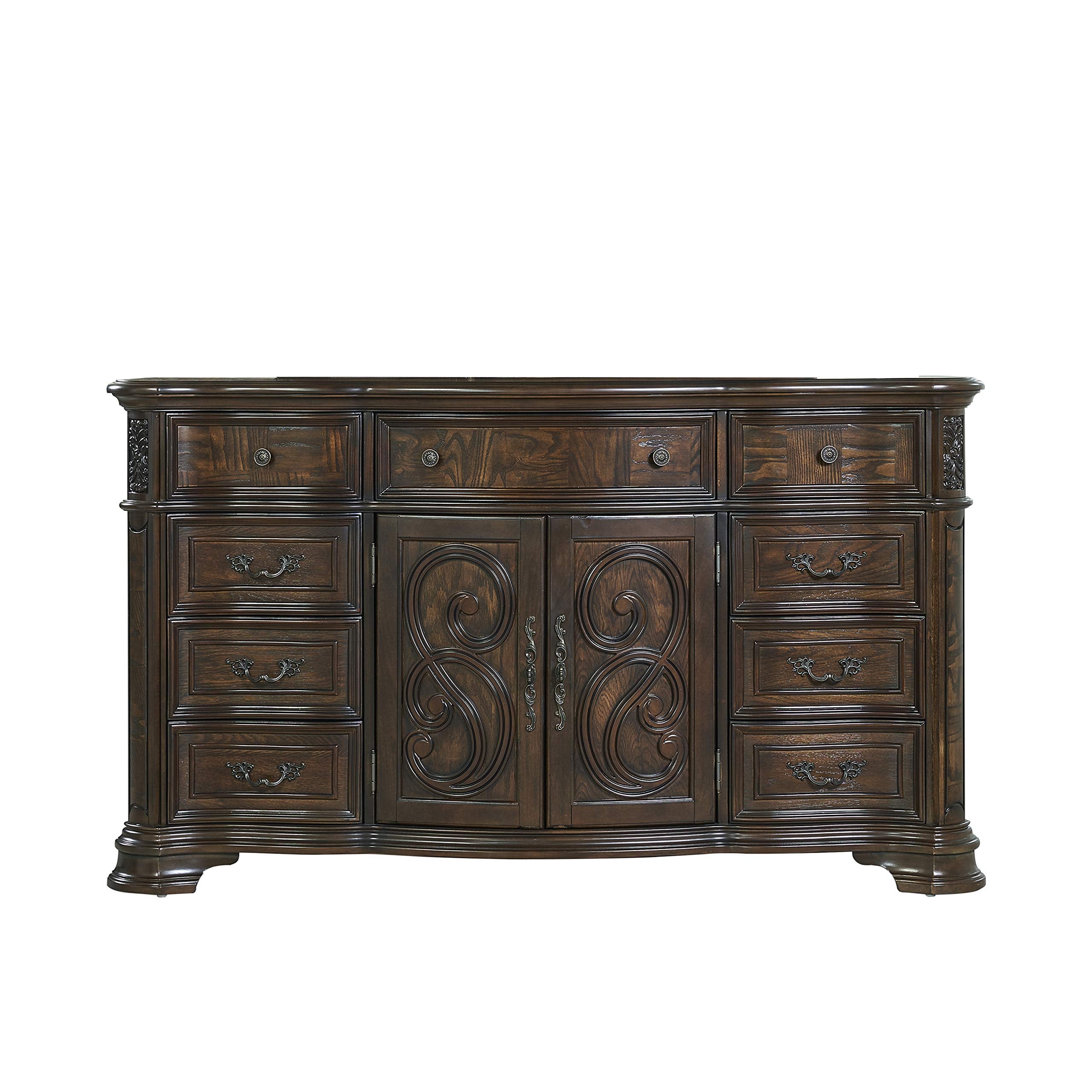 Steve Silver Royale Dresser, 67.5&quot; L x 19.5&quot; W x 39.5&quot; H, Traditional Brown Cherry